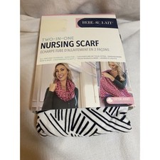 Bebe au Lait Infinity Scarf Nursing Cover Cotton Muslin Portola Black White
