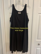 Everlane Womens Midi Dress *Measures L Black 100% Cotton Slvless Neutral Casual