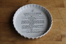 Vintage Quiche Lorraine Recipe Flan Dish Ceramic