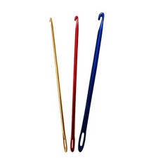 3 Pcs Crochet Hooks Aluminium Knitting Needles With Eye For Weaving Tool