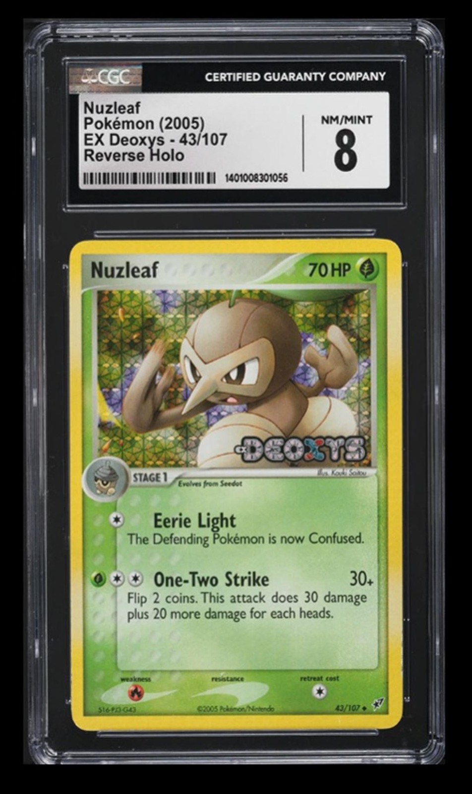 2005 Pokemon EX Deoxys Nuzleaf CGC 8 English #43 Reverse Holo