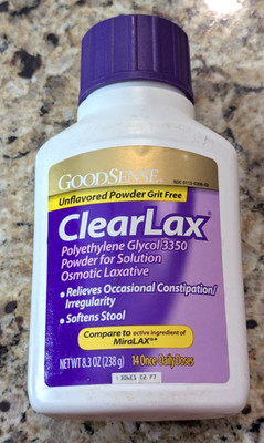 GoodSense ClearLax Polyethylene Glycol 3350 Powder Osmotic Laxative 8.3oz 06/28