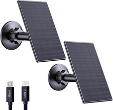 2W Solar Panel for Security Camera, USB Solar Charger, 360 Adjustable Micro USB