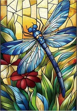Great Jigsaw Puzzles for Adults 300 Pieces Stained Glass Dragonfly Puzzles for A