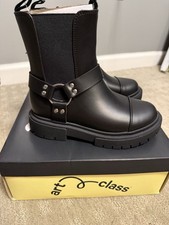 Art Class Girls Black Crosby Moto Faux Leather Boots Size 13