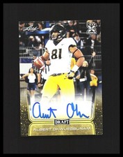 2020 Albert Okwuegbunam Auto Rookie Card - Leaf #BA-AD2 Raiders. rookie card picture