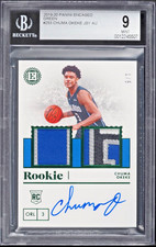 CHUMA OKEKE 2019-20 Panini Encased Dual Rookie Patch Autographs Green 1/5 BGS 9