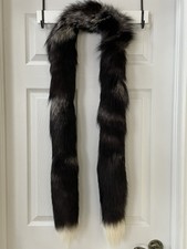 80" Silver Fox Fur BOA Scarf  NEW 