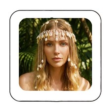 Boho Seashell Head Chain Gold Tassel Headpiece Cap Beach Hair Accessories for