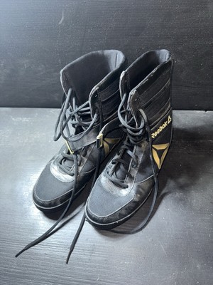 Reebok Boxing Boots Mens Size 9.5 Black and Gold