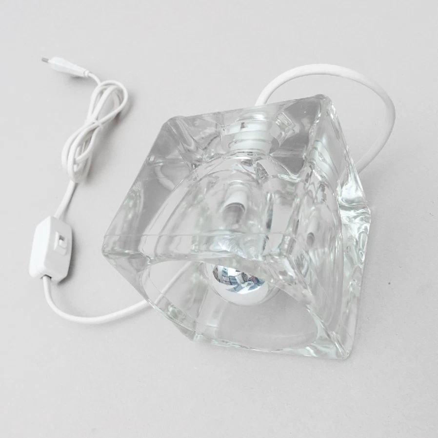 Peil & Putzler Lampe, Kubus Ice Cube Würfel Leuchte Glas Tischllampe 70er Jahre - Bild 2 von 4