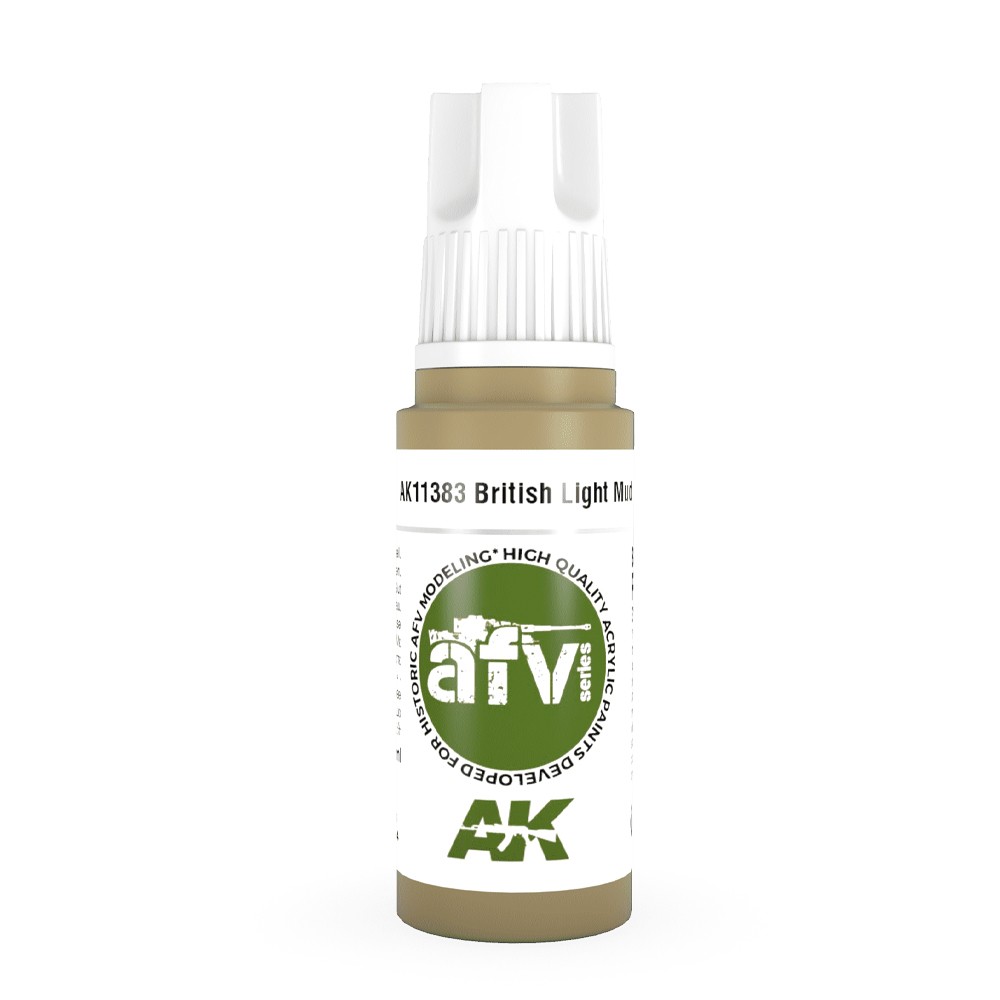 AK Interactive 11383 British Light Mud 17ml AFV 3G Acrylic Model Paint