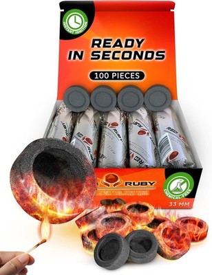 Coal Disks for Incense - Pack of 100 Coal Briquettes - 10 Rolls of 10 Tablets - 