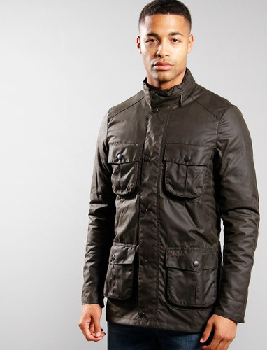 OLIVE ~ Rugged Utility Style ~ Barbour CORBRIDGE Hooded Waxed Jacket MSRP$495