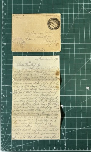 WW1 US Military Rare Named Letter From France