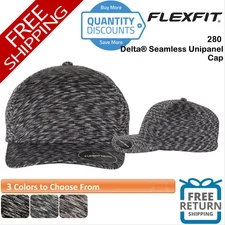 🔥 Flexfit Men Delta Seamless Unipanel Cap Hat six-panel mid-profile 2 Sizes 280