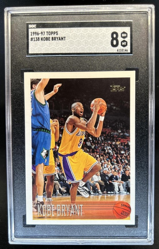 1996-97 Topps Kobe Bryant Rookie RC #138 Lakers SGC 8