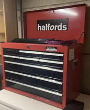 Halfords Professional Metal Tool Box, 6 Drawers, Red & Black
