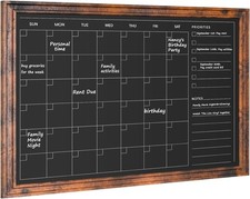 Chalkboard Calendar 24" x 18", Magnetic Calendar Chalkboard for