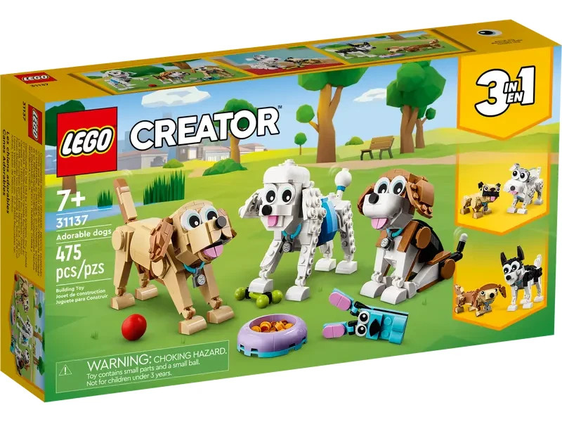 LEGO Creator 31137 3-in-1 Adorable Dogs Building Set 475 Pieces