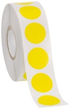SSWBasics Self-Adhesive Labels 3/4" Diameter Circle - Yellow - 1000 Labels