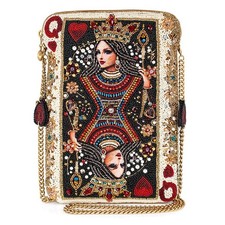 Mary Frances The Queen Beaded Mini Crossbody Bag Novelty Evening Clutch Purse...
