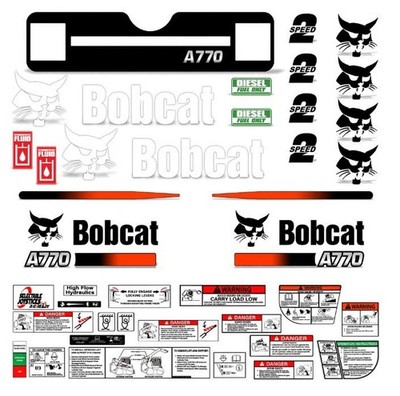 Decal Kit fits Bobcat A770 Skid Steer M-1 + Safety Stickers USA - FREE SHIPPING!