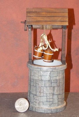 Dollhouse Miniature Garden Wishing Well 1:12 Stone Warped one inch scale D178