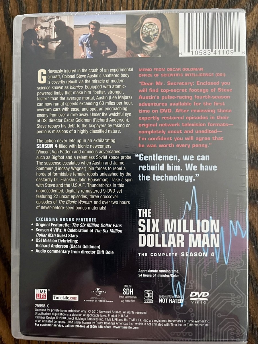 Six Million Dollar Man Complete Season Four 4 Lee Majors Sealed | eBay