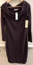 RD Style Maritza Off The Shoulder Knit Dress Dark Purple Women’s Size M NWT