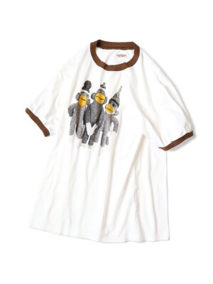 ASK availability First) KAPITAL Ringer T-shirt (Monkey Amigo
