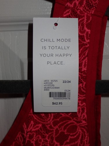 NEW Lane Bryant Cacique Size 22/24 RED Bodysuit Sexy Stretch Lace NWT $62 Retail - Foto 5 di 9