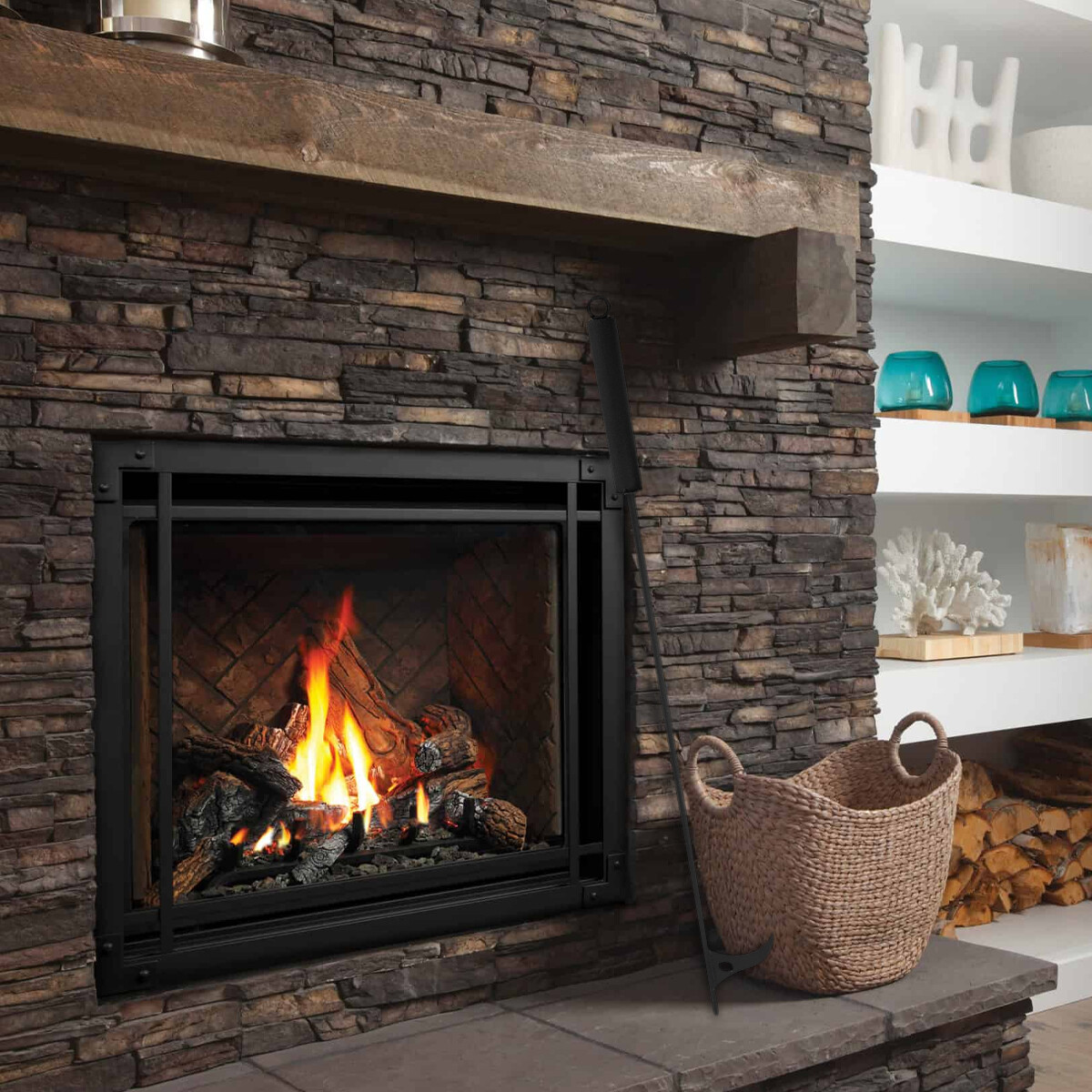 Fire Pit Poker 40" Extra Long Heavy Duty Wrought Steel Fire Poker