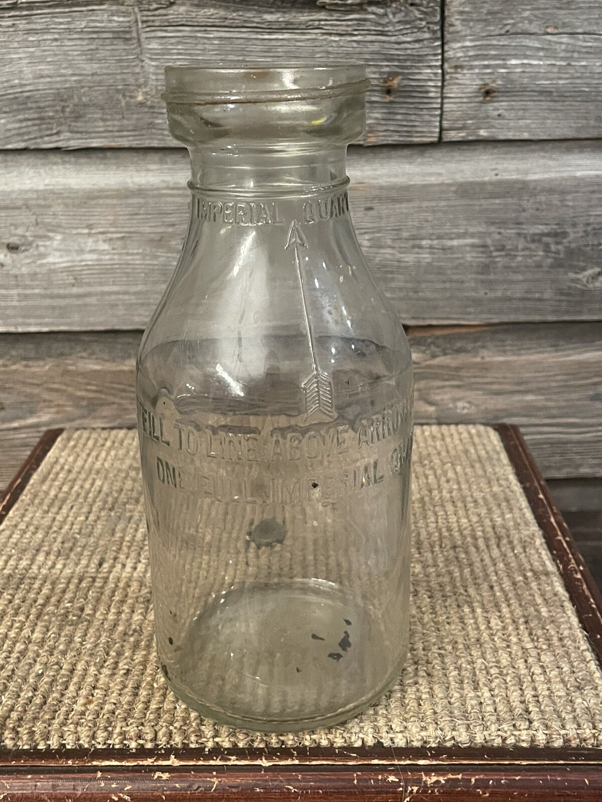 Vintage Glass Oil Bottle Quart Motor Oil Jar eBay
