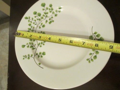 SET 4 Macy's Martha Stewart MAIDENHAIR FERN GREEN Salad Plate w/tags 9" - Picture 4 of 5