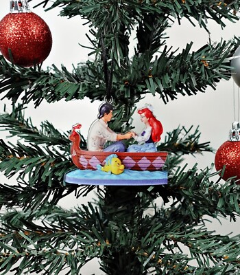 Little Mermaid Christmas Ornament Princess Ariel Prince Eric Holiday Tree 2D