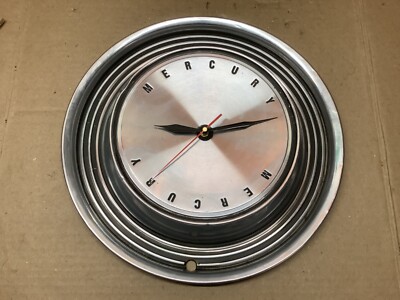 VINTAGE 63  MERCURY MONTEREY 14  HUBCAP CLOCK SHOP GARAGE MAN CAVE REC ROOM