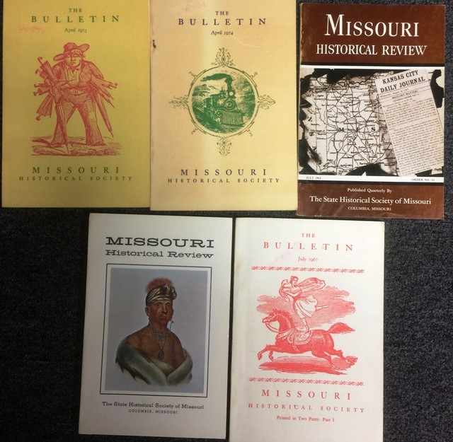 Lot of 7 Missouri Historical Society Bulletins and Reviews, 1960s and