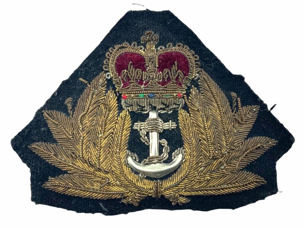 British Royal Navy Officers Bullion Wire Cap Badge