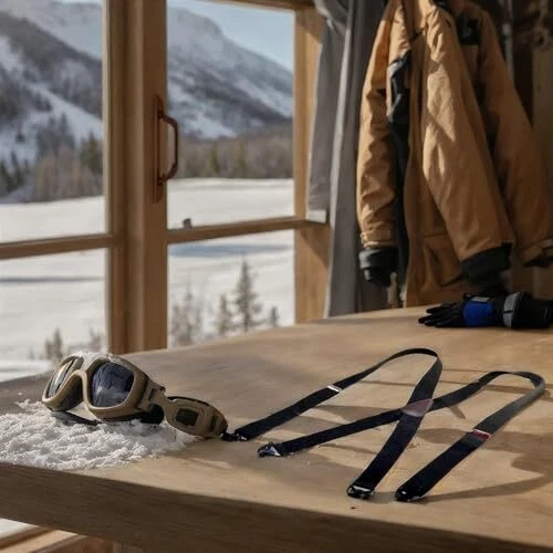 Hold Up Suspenders for Men - Ski Suspenders 1 1/2" - USA Black Composite Plastic - Image 3 of 4