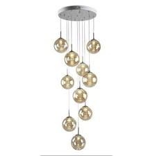 Modern Glass Ball Bedroom Pendant Lamp LED Crystal Ceiling Light Loft Bar