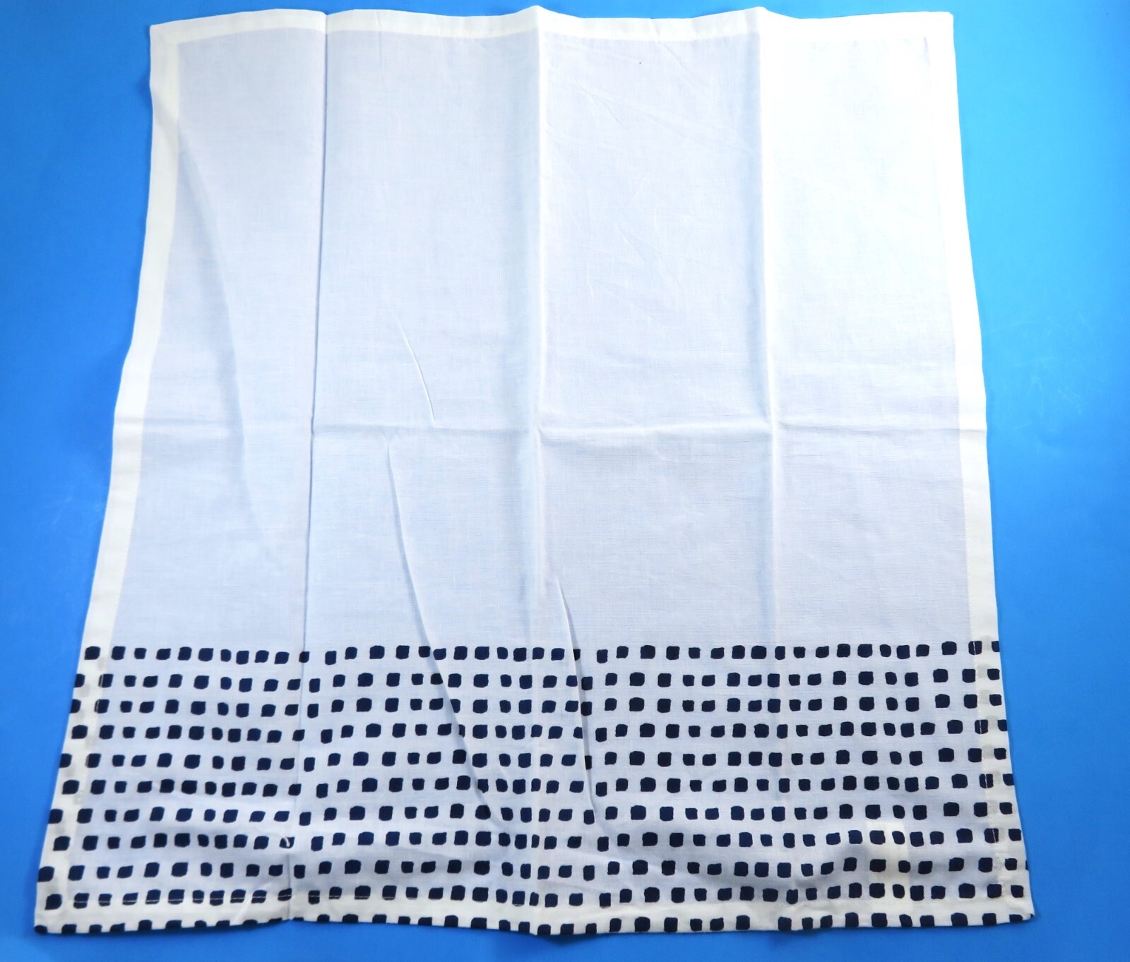 Hudson43 Napkin Set 4 Piece Blue Squares On White 20X20 Cotton New Without Tags