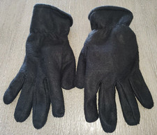 men or women one size BLACK FLEECE LINED THICK WINTER GLOVES soft