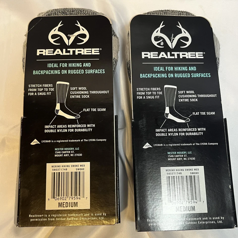 Merino Wool Hiker Socks Medium Midweight 2 Pairs - Image 2 of 4