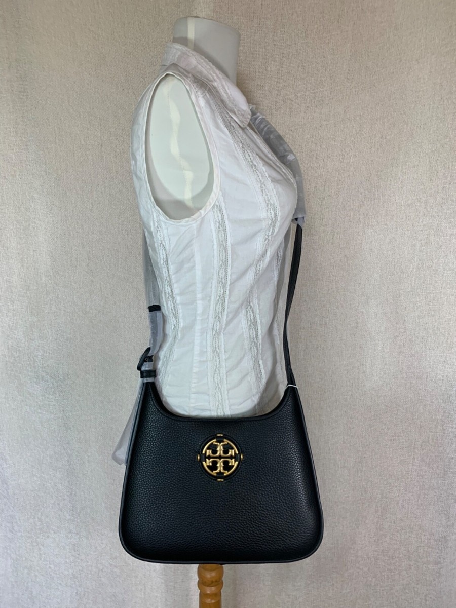 NEW Tory Burch Miller Black Convertible Small Hobo/Crossbody Bag