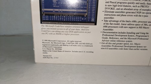NEW Microsoft Macro Assembler Professional Development DOS OS/2 5.25" disk 1991 - Picture 7 of 12