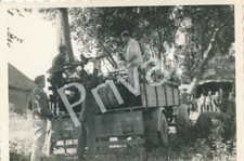Photo WW II Soldiers Wehrmacht Truck Loaded Eastern Front A1.63
