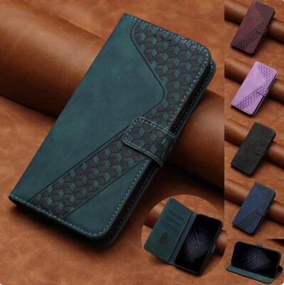 Leather Flip Wallet Case Cover for Samsung S23 Ultra S22 Plus S21 FE S20 S10 S9