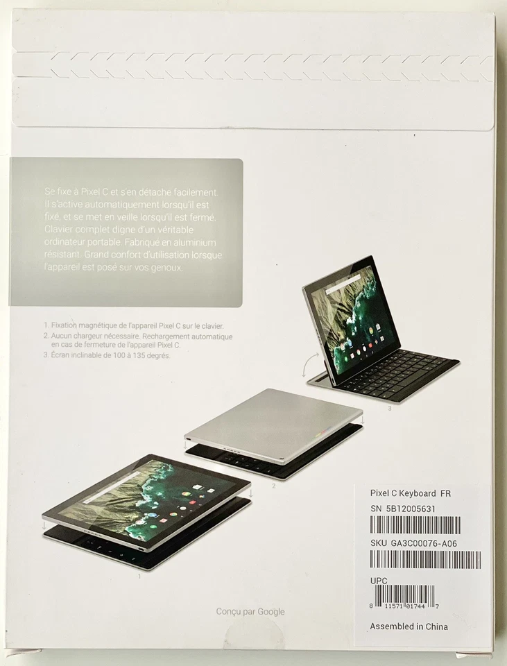 Google Clavier Pixel C Keyboard Bluetooth Qwerty Silver Brand New Sealed Box - Image 2 of 4