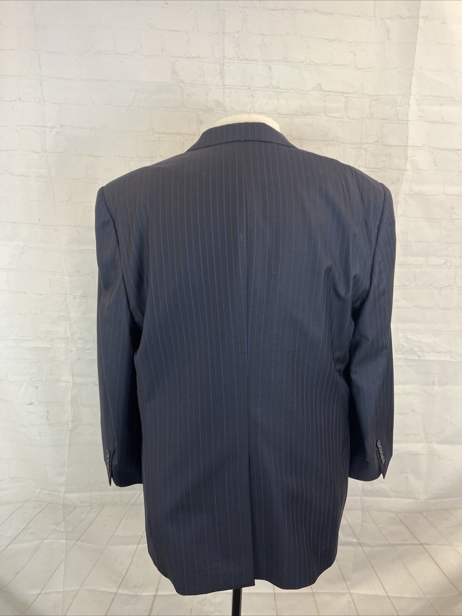 MADISON Brooks Brothers Men's Dark Navy Blue Stripe Wool Blend